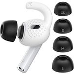 Gcioii 4 Pairs Memory Foam Tips and Ear Hooks Accessories for Apple AirPods Pro 2nd Generation (XS/S/M/L Buds, White Hooks)