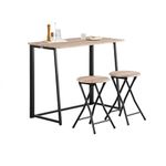 SoBuy® Folding Bar Table and 2 Folding Stools, Home Kitchen Breakfast Bar Set Furniture Dining Set, OGT18-N