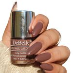 DeBelle Gel Nail Lacquer Woody Chocolate (Light Chocolate Brown) 8ml - Enriched with natural Seaweed Extract, cruelty Free, Toxic Free