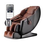 Warmiehomy Electric Massage Chair Full Body Zero Gravity Massage Neck Shoulder Back Foot Massager for Home Office with Bluetooth Speaker, Dark Brown