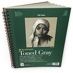 Strathmore 400 Toned 118gsm Paper Spiral Bound Sketchpad, Fine Grain, 9 x 12 in, 50 Sheets, Ideal for Professionals & Students