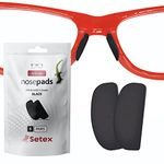 Setex Gecko Grip 1mm Anti-Slip Eyeglasse Nose Pads, (5 Black Pair) USA Made, Innovative Microstructured Fibers, 1mm x 7mm x 16mm