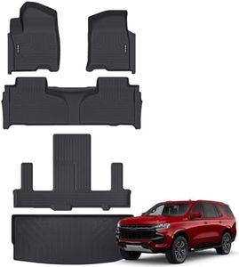 NIKALAIKA Floor Mats & Cargo Liner for 2021-2024 Chevrolet/Chevy Tahoe/GMC Yukon with 2nd Row Bucket Seats (Not for Yukon XL) All Weather Protection TPE Rubber Full Set Automotive Floor Liners