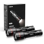 Lepro LED Torch with Clip, LE2050 Super Bright Flashlight, 5 Modes, Zoomable, Waterproof, Handheld, Lightweight, Powered AAA Battery, for Camping, Outdoor Indoor Emergency Use, Dog Walking, 2 Pack