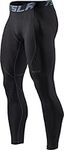 TSLA CLSL Men's Thermal Compression Trousers, Athletic Sports Leggings & Running Tights, Wintergear Base Layer Bottoms Pants, Heatlock Black&Charcoal, M