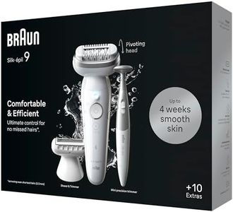 Braun 9-241 3D Silk-épil 9 Epilator for Wet and Dry, Lasting Smooth Skin, Silver