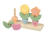 Orange Tree Toys Stacking Flower Pots, Wooden Stacking Toys, Flower Garden Building Toys, Flower Toy Stacking Cups, Early & Activity Toys, Educational Toys 1 Year Old, Toddler (Spring Garden)