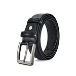 Men's Belt,WLEAD Genuine Leather 1 3/8" Causal Dress Jean Suits Belt with Classic Single Prong Buckle, Gifts for Men
