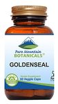 Pure Mountain Botanicals Organic Goldenseal Root Kosher Veggie Capsules with 250 mg Organic Goldenseal Herb Powder (60 Count)