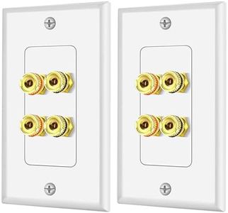 tunghey 2Pack Speaker Wire Wall Plate, Gold Plated Speaker Wall Plate, Banana Plug Wall Plate for 2 Speaker (2 Speaker)