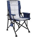 XGEAR Hard Arm Padded Camping Chairs with High Back Folding Camping Chair with Cup Holder and Side Pockets Holds up to 136kg Heavy Duty leisure chair For Outdoor Fishing(Blue)