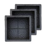 Reyal Black 8x8 Four Square Paver Block Mould 60mm (Pack of 3) Black Rubber Mold DIY Interlocking Paver mould Cement Mold DIY Patio mould