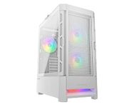 Cougar AIRFACE RGB PC Gaming Case Mid Tower - Mini ITX/Micro ATX/ATX/CEB/*E-ATX Motherboards with Tempered Glass Panel, 2 x 140mm ARGB Fans Front & 1x 120mm ARGB Fan Rear Pre-Installed, White