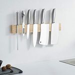 MIAOHUI Ecofriendly Wood Magnetic Knife Strip, Kitchen Magnet Knife Holder for Wall, Magnetic Knife Bar with Multipurpose Use as Knife Rack,Kitchen Utensil Holder and Organizer (13 inches)