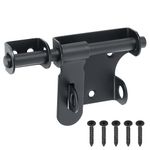 Sayayo Slide Bolt Latch Lock 4 Inch Heavy Duty Stainless Steel Barrel Bolt Latch, Black Thickened Sliding Door Lock Latch with Padlock Hole for Wooden Gates Garden Shed Locks, CMS320U-B