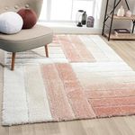 Carpet for Living Room Handmade Microfiber Cozy Super Soft & Plush Fluffy Shaggy Rugs for Living Room and Bedroom with 2 inch Thickness Colour Beige-FOTROFINO- 10X10 Feet Round