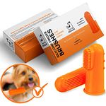 Finger Toothbrush for Dogs | Remove Tartar & Stop Bad Breath | 5 Pack for Easy Dog Teeth Cleaning | Silicone Dog Toothbrush for Total Dental Care