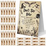 Don't Say Baby Clothespin Game, 1 Sign and 50 Mini Clothespins, Magic Wizard Baby Shower Decorations, Baby Shower Games, Gender Reveal Games, Gender Neutral Baby Shower Supplies-A20