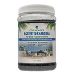 Coir Wonder Granular Coconut Shell Activated Charcoal Carbon – 2.2 Lb (1 Kg) – Odor Absorber Eliminator for Pet Litter, Room Car Air Freshener Purifier – Refill Media for Water Filter, Aquarium