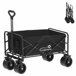 Lumintrail Collapsible Outdoor Utility Wagon - Cart for Grocery, Beach, Garden, and Sports - Heavy Duty Foldable Utility Cart with Extra Large Heavy Duty Wheels