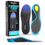 Carbon Fiber Sport Insoles with Arch Support - Welnove Shock Absorbing Performance Insoles for Active Sport - Energy Return,Increased Performance and Injury Protection-M:5.5-6.5