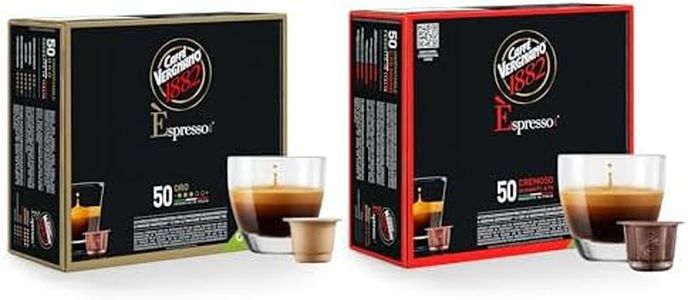Caffe Vergnano Medium Roast Espresso Bundle - Oro (4/10) & Cremoso (6/10) Capsules, Single-Serve Italian Coffee Pods Compatible with Nespresso Machines, 100 Ct