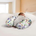 TILLYOU Breast Feeding Baby Pillow with Detachable Velvet Cover | Feeding Pillow for New Born Baby |Infant Support for Baby and Mom Cradle with Velvet Cover (Croco)