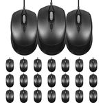 Sherr 24 Pcs Computer Mouse Pack Bulk Wired Silent USB Optical Corded Mouse with 3 Adjustable DPI Computer Mice Compatible with Laptop Desktop School Office Business Home Supplies