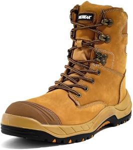 VULTREAK Steel Toe Work Boots for Men and Women, S3 Certified Safety Boots with Lace-Up Design, Waterproof, Anti-Puncture, Slip-Resistant, Ideal for Construction, Outdoor, Warehouse & Industrial Use