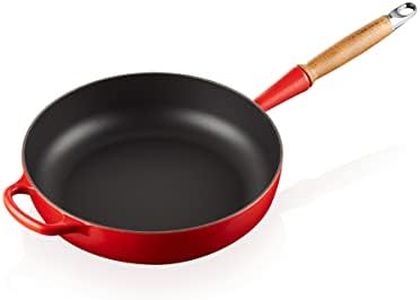 LE CREUSET Signature Cast Iron Saute Pan with Wooden Handle 28cm Cerise, 20259280600422