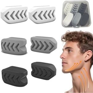 TREABEAR 6Pcs Ejercitador De Mandíbula, Jaw Trainer, Chicles Duros Mandibula, Masticador Mandibula, Jawline Gum, Jaw Exerciser Adecuado Papada Reductor Mujer, Mandibula Ejercicio Hombre