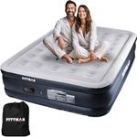 Pittman 18" Queen Air Mattress with Built in Pump - Comfort Series Queen Blow Up Mattress, Inflates & Deflates Fast, Folds Away - Treat Your Guests to A Luxury Air Mattress Queen with Built in Pump