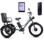 Adult Electric Tricycle with Removable Battery, 40km Range, 7-Speed, for City and Mountain Roads