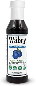 Wäbry Blueberry Syrup No Added Sugar – 13.8oz (390g), Natural Fruit Flavor Organic Snow Cone Syrup Sweetened with Stevia & Erythritol for Shaved Ice, Waffles, Ice Cream, Tea, Non-GMO, Dye-Free & Vegan