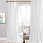 StangH White Velvet Curtains - Back Tab Nursery Bedroom Privacy Drapes Light Dimming Elegant Home Decor for Living Room Doorway Kitchen, W52 x L84 inches, 1 Panel