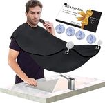 Beard Bib Apron for Men, Beard Trimmer Catcher for Men’s Shaving & Trimming, Grooming Accessories Christmas Gifts for Husband Her Boyfriend with & A Box 4 Suction Cups