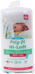 Fairfield Poly-Fil Hi-Loft, Premium Polyester Comforter & Quilt-Batting for Medium and Large-Size Projects, Ideal for Quilting, 81" x 96"