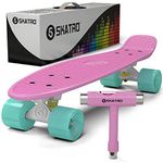 Skatro - Mini Cruiser Skateboard. 22x6inch Retro Style Plastic Board Comes Complete