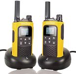 Rechargeable Walkie Talkies for Adults Long Range Walkie-Talkies 5 Miles Two Way Radio with Rechargeable Battery for Camping Hiking Hunting Security Hotel Socotran T80 Yellow FRS Walkie Talkie 2 Pack