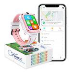 FETACA® 4G GPS Tracker Smartwatch for Kids - Pink | Safety & Connectivity and Fun in One Stylish Smartwatch | Live Location Tracking | Video/Voice Calling | Activity Tracking | Geo-Fence Safety Zones