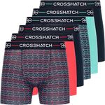 Crosshatch Men's (6 Pack) Multipacked Boxer Shorts, Men's 6 Pack Multi-Color Boxer, Men's Gift Set for Your Friends, Boyfriend, or Husband, Aqua & Red - 6 Pack Locky, XL