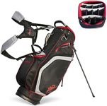 Golf Stand Bag - Premium Everyday Golf Bag for Men and Women, 14-Way Top Dividers, Ultra Lightweight, Easy for Carrying, Large Pockets for Accessories, Durable Water Resistant (Black/Red)