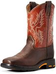 Kids' Workhog Wide Square Toe Western Cowboy Boot, Dark Earth/Brick, 8 M US Toddler