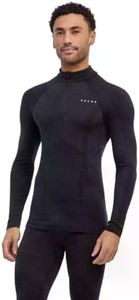 FALKE Men's Wool Tech Base Layer Top, Black, S