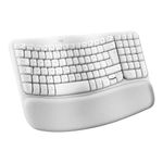 Logitech Wave Keys for Mac, Wireless Ergonomic Keyboard with Cushioned Palm Rest, Comfortable Natural Typing, Bluetooth Keyboard, Easy-Switch, Optimised for Mac, Apple, iPad, QWERTY UK Layout - White