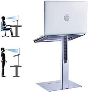 DJ Laptop Stand Adjustable Height, Laptop Raised Stand for for Desk, Standing & Sitting Mode, Laptop Riser Stand of Elevated Stand, Tall, Strong and Airflow Even for 17 inch