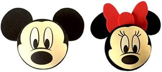 Set of 2 Mickey & Minnie Face Aerial Balls Toppers Car Locator Finder