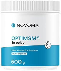 OptiMSM en Polvo 500 g | Alta Dosis de Azufre Orgánico | MSM 99,9% Puro y Sin Aditivos | Antiinflamatorio Muscular | Cuchara Dosificadora Incluida | Envasado en Francia | Novoma
