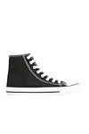 Yours - Canvas High Top Trainers in Wide E Fit - Women's Unisex Black