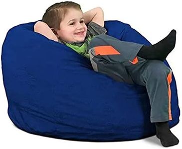 ULTIMATE SACK Kids Bean Bag Chair, Oversize Bean Bag Chair for Adults, Comfy Chair Bean Bag Couch Lounge Sofa Loveseat Furniture | Electric Blue Suede